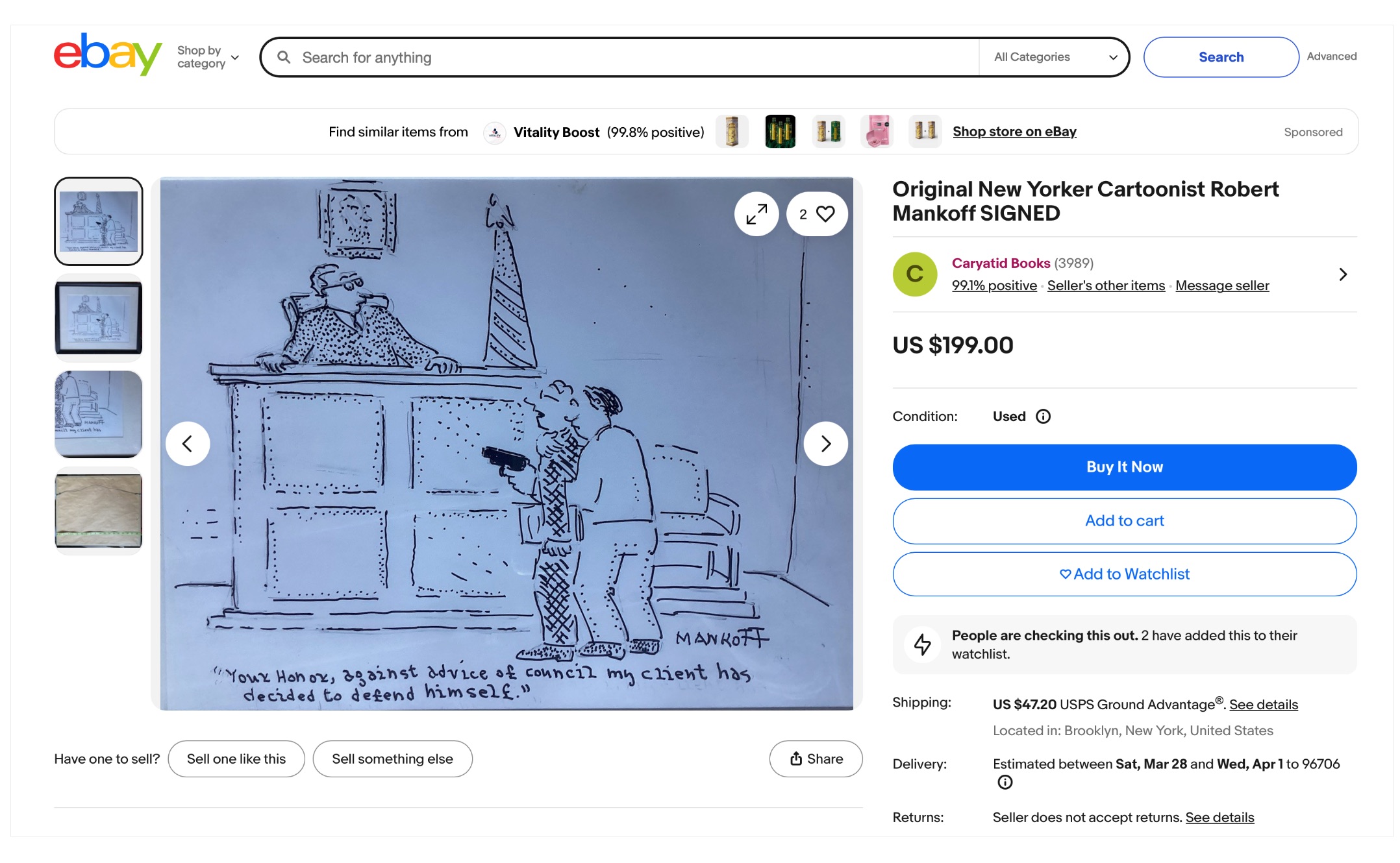 Original Bob Mankoff cartoon